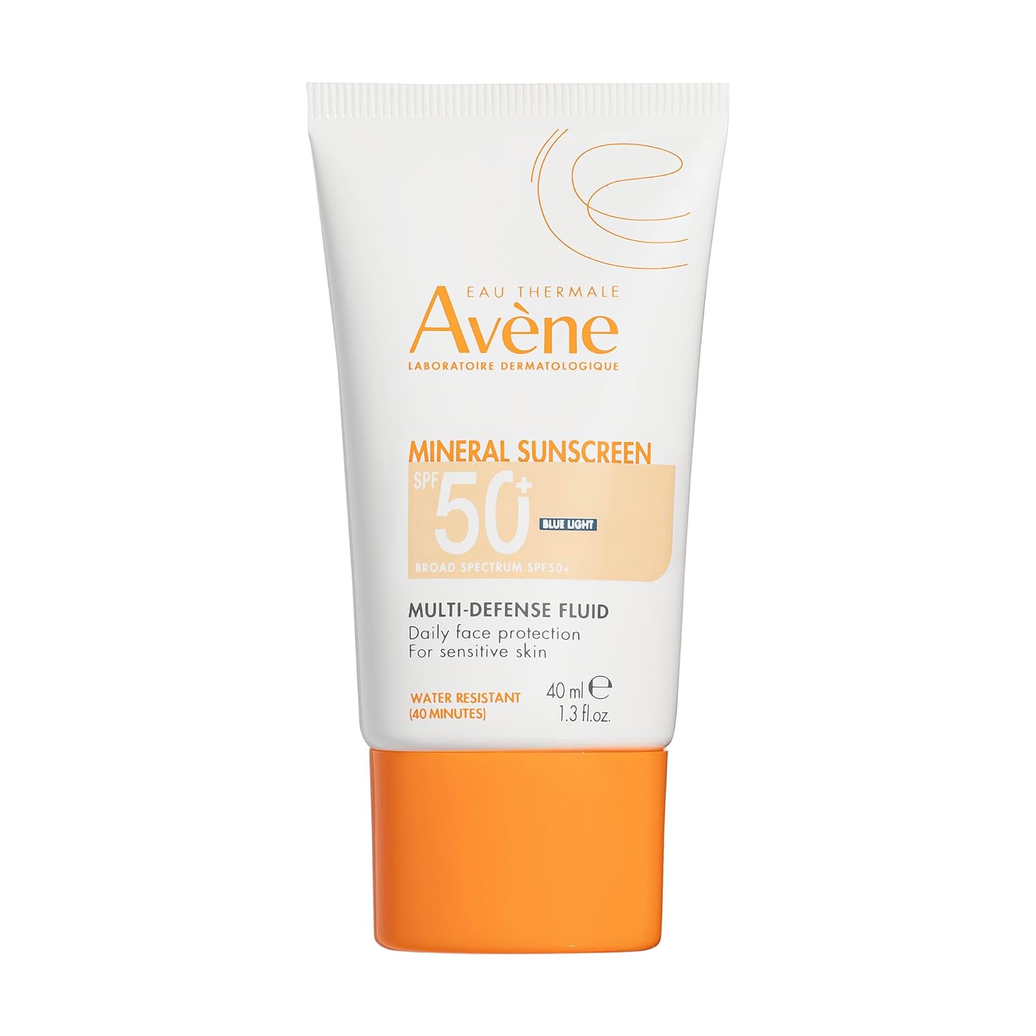 Avène Mineral Sunscreen Multi-Defense Fluid Tinted SPF 50+, Clean Formula Sunscreen for Sensitive Skin, Reef Friendly, Tint, Non-Whitening, Antioxidant Protection, 1.3 Fl Oz