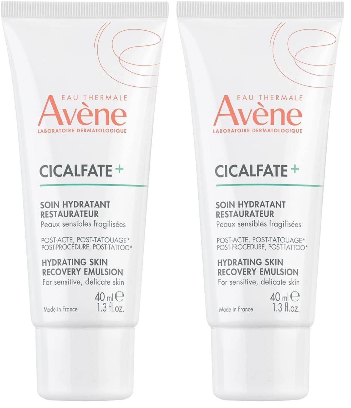 Avène Cicalfate+ Hydrating Skin Recovery Emulsion for post-procedure & post-tattoo, helps restore skin barrier, 24hr hydration, 1.3 Fl Oz