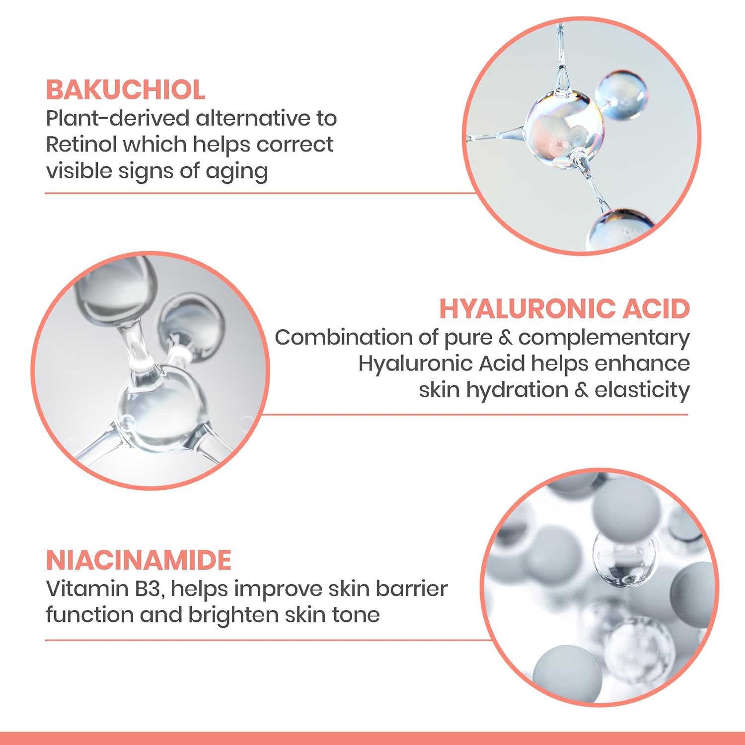 Avène RetrinAL Advanced Correcting Serum with Hyaluronic Acid & Niacinamide & Bakuchiol that firms, plumps & renews skin, Visibly minimize the appearance of fine lines & wrinkles, 1 Fl Oz