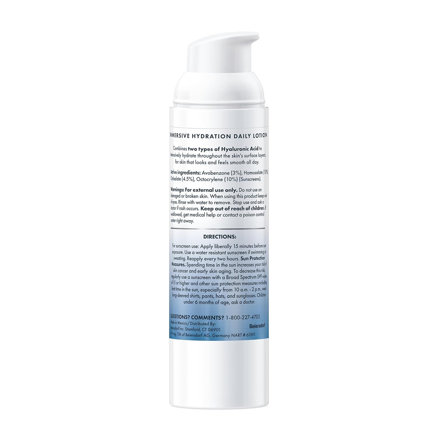 Eucerin Face Immersive Hydration Daily Face Lotion Broad Spectrum SPF 30 Sunscreen, Daily Moisturizer with Hyaluronic Acid Smooths Fine Lines and Wrinkles, 2.5 Fl Oz Bottle